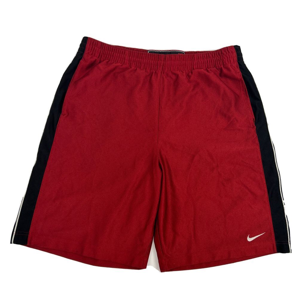 Nike Basketball Athletic Shorts Men's Red XL Fully Lined‎ Pockets Elastic Waist